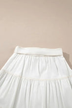 White Tiered Cotton Mini Skirt with Tie Waist Woman Skirts