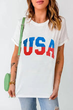 White USA Graphic T-Shirt for Women White Woman T Shirts