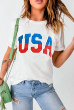 White USA Graphic T-Shirt for Women Woman T Shirts