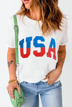 White USA Graphic T-Shirt for Women Woman T Shirts
