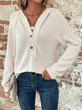 White Waffle Knit Hooded Sweatshirt for Women Woman T Shirts