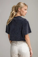 Womens Acid-Wash Cropped T-Shirt 100 Percent Cotton Woman T Shirts