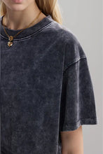 Womens Acid-Wash Cropped T-Shirt 100 Percent Cotton Woman T Shirts