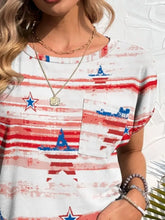 Women's American Flag Star and Stripe Pocket T-Shirt Woman T Shirts