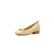 Women's Leather Flats and Pumps in Beige Cream and Yellow Pastel Yellow Woman Loafers