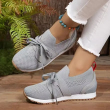 Womens Black Knit Slip-On Athletic Shoes Gray 37(US6) Woman Athletic Shoes