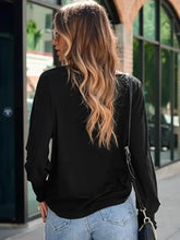 Womens Black Smocked Long Sleeve Shirt with Stretchy Fit Woman T Shirts