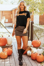 Womens Black Spooky T Shirt with Orange Text Woman T Shirts