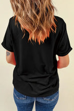 Womens Black T Shirt with American Flag Graphic Woman T Shirts