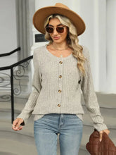 Womens Button-Down Knit Cardigan Sweater with Decorative Buttons Woman T Shirts