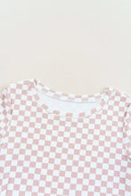 Womens Checkered Short Sleeve Top Woman T Shirts