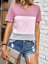 Women’s Color Block Short Sleeve T Shirt Dusty Pink Woman T Shirts