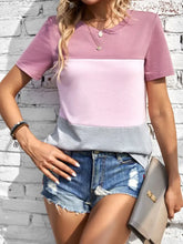 Women’s Color Block Short Sleeve T Shirt Woman T Shirts
