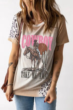 Women's Cowboy Graphic T Shirt Polyester Blend Short Sleeve Woman T Shirts