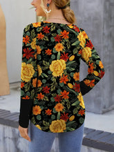 Womens Floral Print Long Sleeve Shirt Woman T Shirts