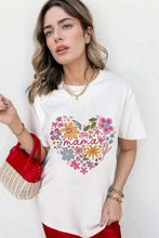Women's Flower Heart Cotton Blend T-Shirt Woman T Shirts