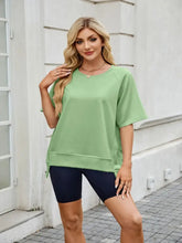Women's Green Top and Black Shorts Set Basic Stretch Rayon Blend Woman T Shirts