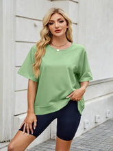 Women's Green Top and Black Shorts Set Basic Stretch Rayon Blend Woman T Shirts