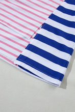 Womens High Low Striped Color Block T Shirt Cotton Elastane Woman T Shirts