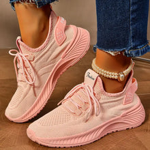 Women's Knit Fashion Sneakers in Beige Pink and Peach Woman Athletic Shoes