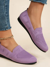 Womens Knit Slip-On Loafers in Black Navy and Blue Lilac Woman Loafers