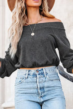 Womens Off the Shoulder Ribbed Knit Top Woman T Shirts