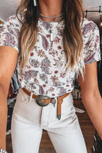 Womens Paisley Patterned Tie Back T Shirt Floral Woman T Shirts