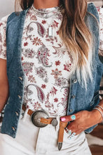 Womens Paisley Patterned Tie Back T Shirt Woman T Shirts