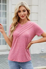 Womens Pink Short Sleeve T Shirt with Button Detail Dusty Pink Woman T Shirts