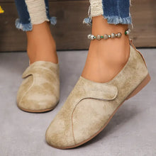 Women's Slip-On Loafers in Blue Beige and Black Leather Khaki Woman Loafers