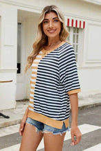 Women's Striped Color-Block T-Shirt Woman T Shirts