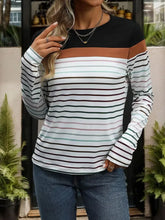Women's Striped Long Sleeve Basic T Shirt Woman T Shirts