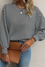 Women's Striped Long Sleeve Knit Sweater Woman T Shirts