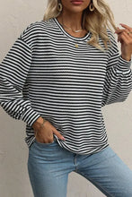 Women's Striped Long Sleeve Knit Sweater Woman T Shirts