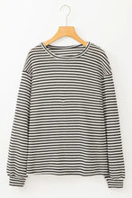 Women's Striped Long Sleeve Knit Sweater Woman T Shirts