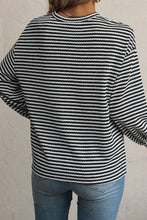 Women's Striped Long Sleeve Knit Sweater Woman T Shirts