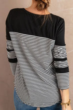 Women's Striped Long Sleeve Pocket Shirt Woman T Shirts