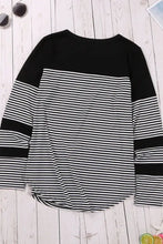 Women's Striped Long Sleeve Pocket Shirt Woman T Shirts