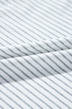 Women's Striped Short Sleeve Shirt with Floral Patterned Shoulders Woman T Shirts