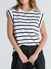 Womens Striped Sleeveless Top Rayon Blend Woman T Shirts