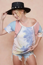 Women's Tie-Dye Printed Color Block T-Shirt Woman T Shirts