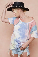 Women's Tie-Dye Printed Color Block T-Shirt Woman T Shirts