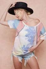 Women's Tie-Dye Printed Color Block T-Shirt Woman T Shirts