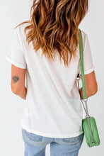 Womens White America Bow Patriotic T Shirt Woman T Shirts