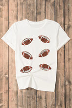 Women’s White Football Pattern Sequin T-Shirt Woman T Shirts
