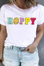 Womens White Hoppy Easter Graphic T Shirt Woman T Shirts