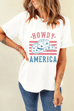 Women's White Patriotic Graphic T-Shirt Polyester Cotton Blend Woman T Shirts