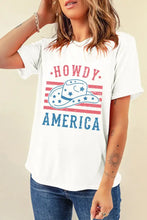 Women's White Patriotic Graphic T-Shirt Polyester Cotton Blend Woman T Shirts