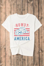 Women's White Patriotic Graphic T-Shirt Polyester Cotton Blend Woman T Shirts