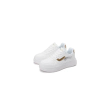 Women's White Platform Fashion Sneakers Gold Woman Athletic Shoes